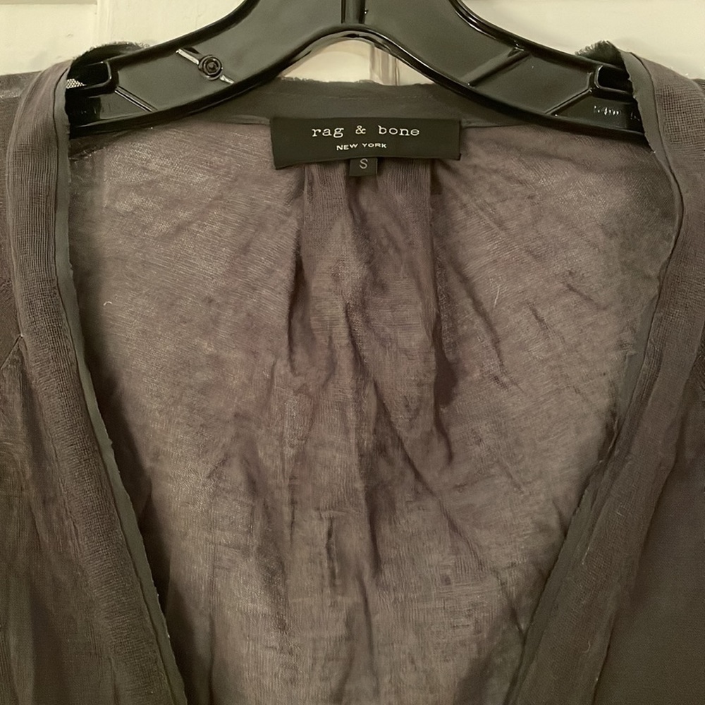 Rag & Bone Size S Long Snap Front Cardigan Slate … - image 2